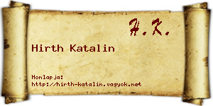 Hirth Katalin névjegykártya
